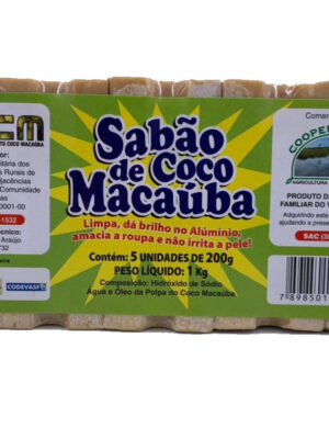 Sabão de Coco Macaúba em barra (5 unids 200g)